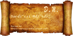 Daróczi Máté névjegykártya