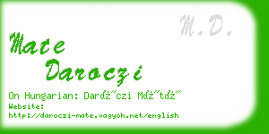 mate daroczi business card